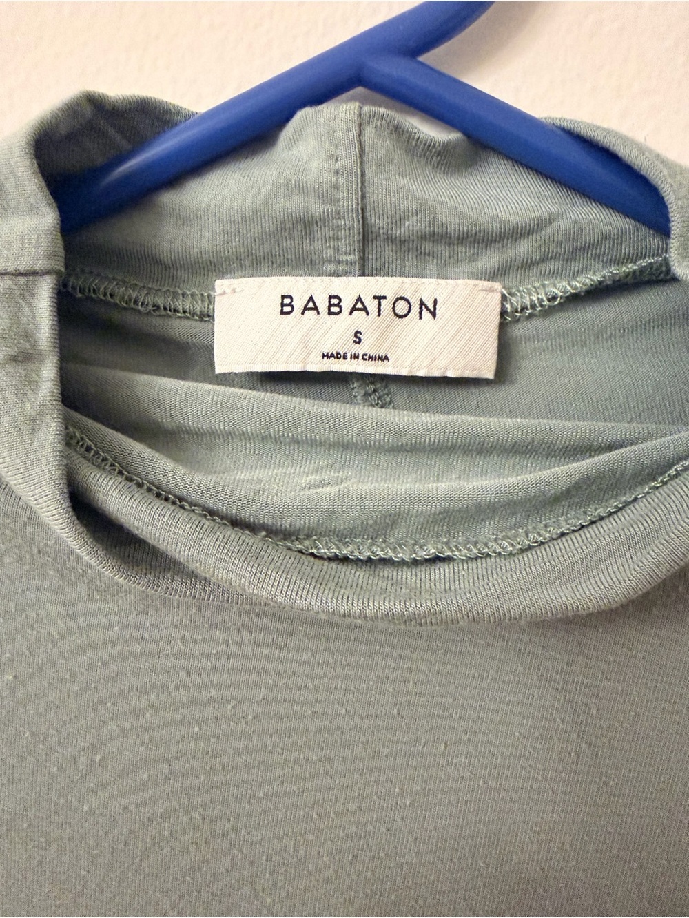Babaton Light Sage Green mock neck